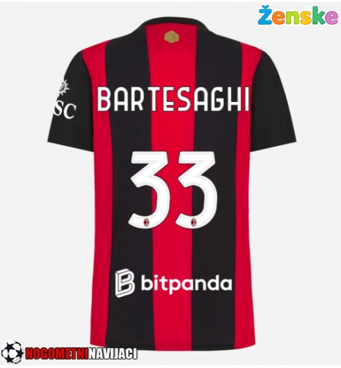 Ženske Nogometnih dresov AC Milan Davide Bartesaghi #33 Domači 2026-27 Kratki rokavi Ženske Nogometnih dresov AC Milan Davide Bartesaghi #33 Domači 2026-27 Kratki rokavi